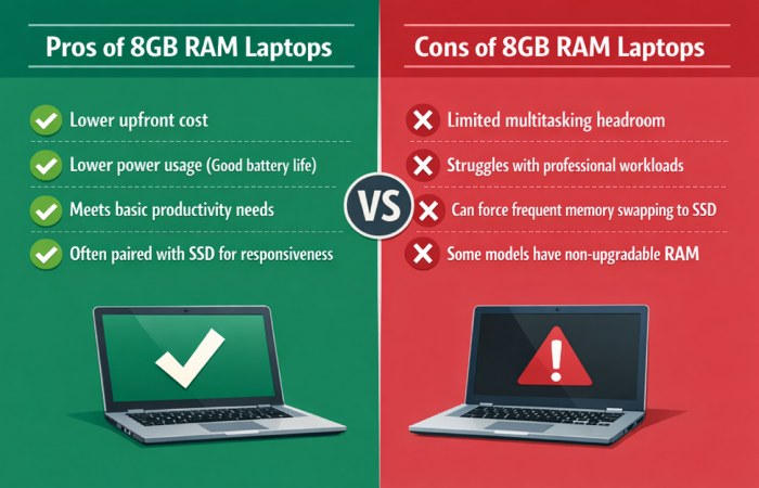 pros & cons - 8gb ram laptops