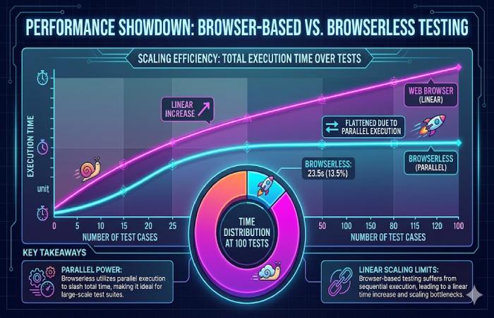 browser-based vs browserless testing performance