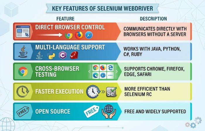key features of selenium webdriver