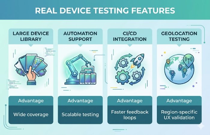 real device testing features