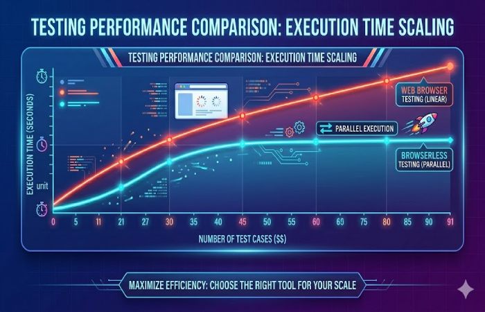 web browser online vs browserless testing
